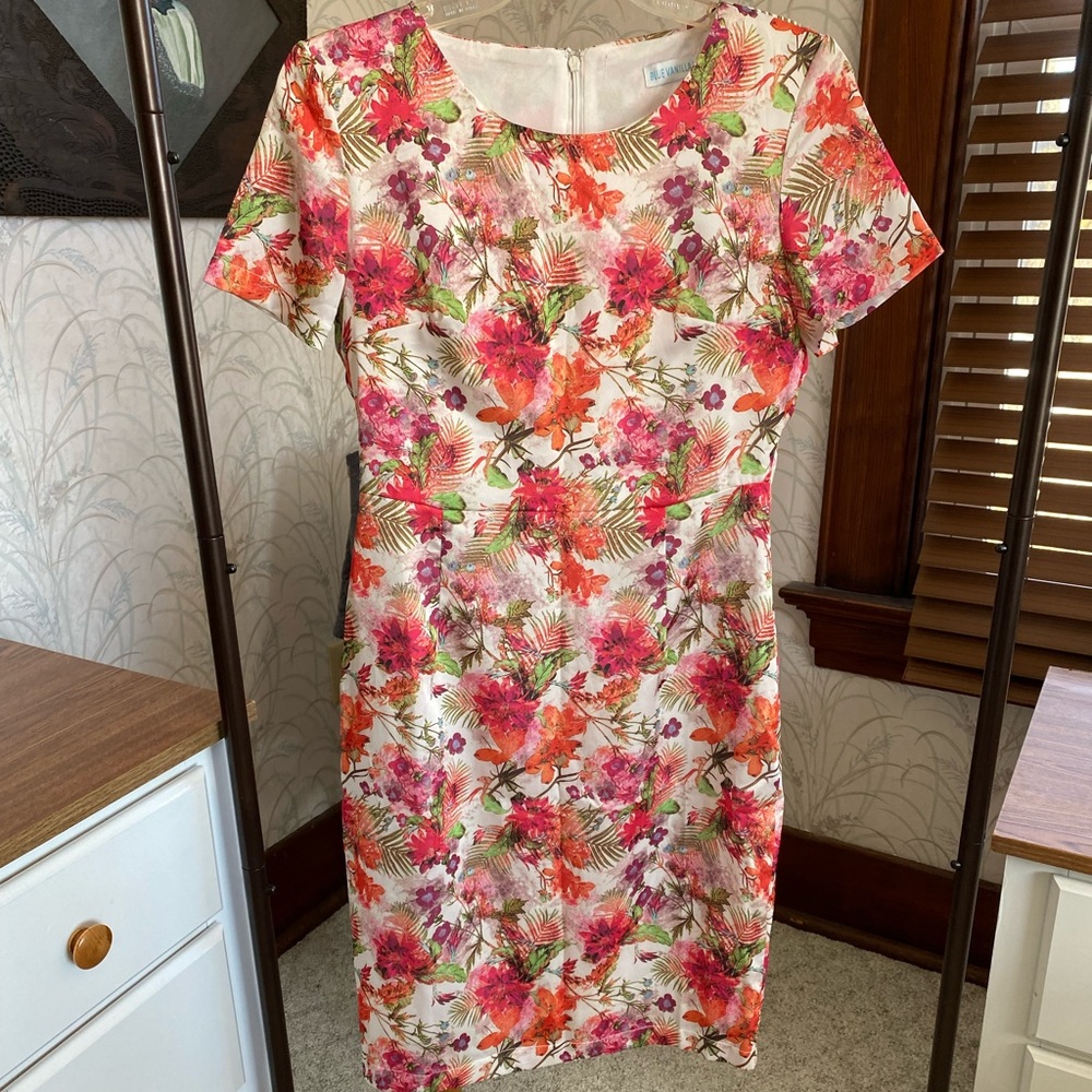 Tropical print a line dress